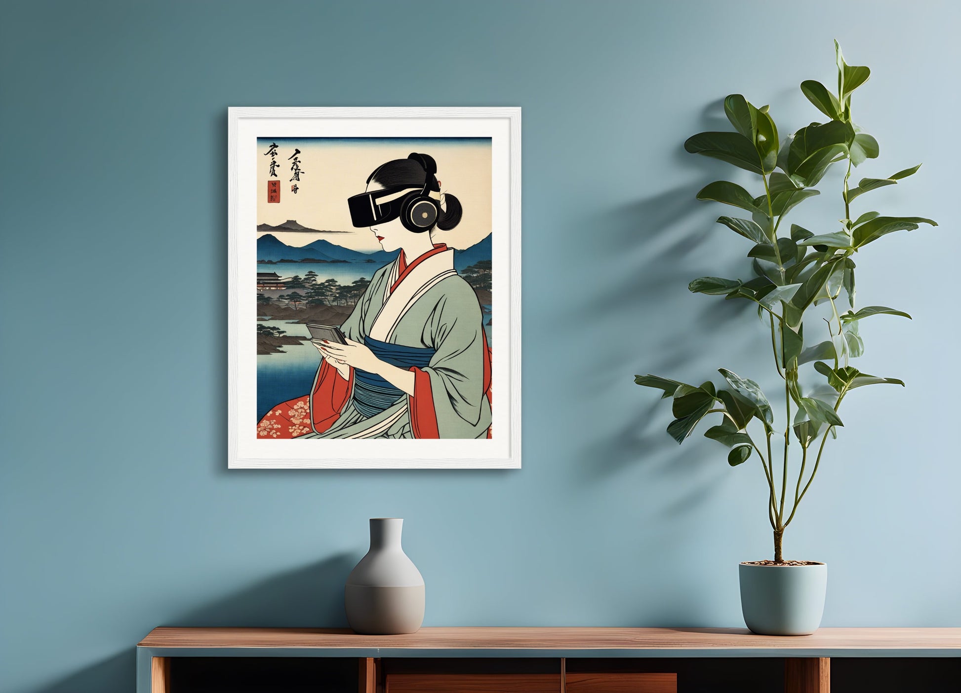 Poster with wood frame: Hiroshige, 