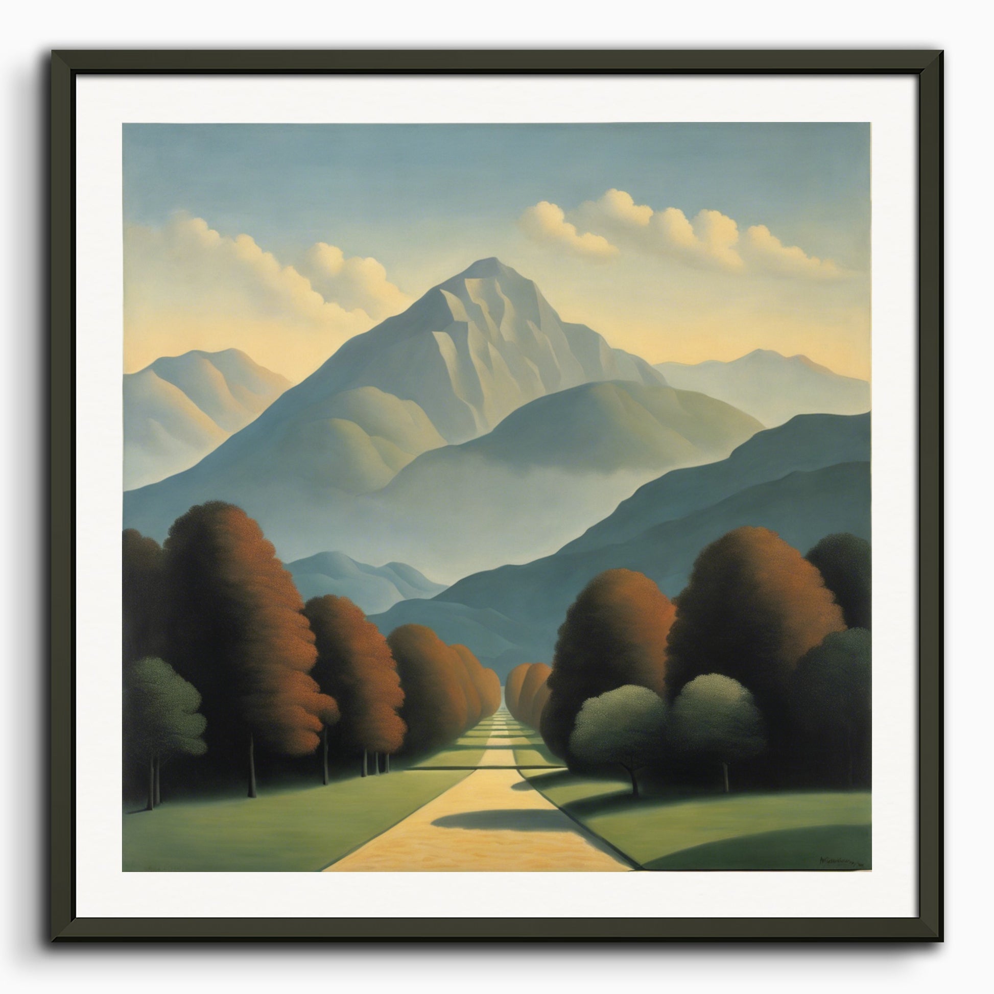 Poster: Belgian surrealism, Mountains