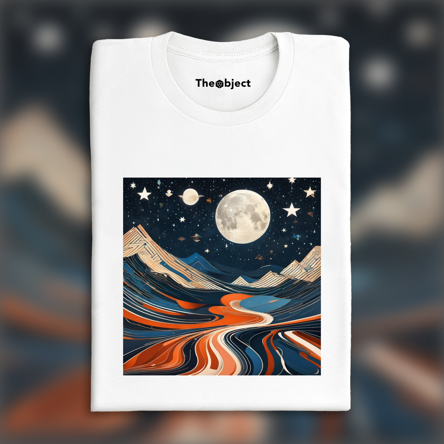 T-Shirt - Futurism, Moon and starry sky - 1287785752