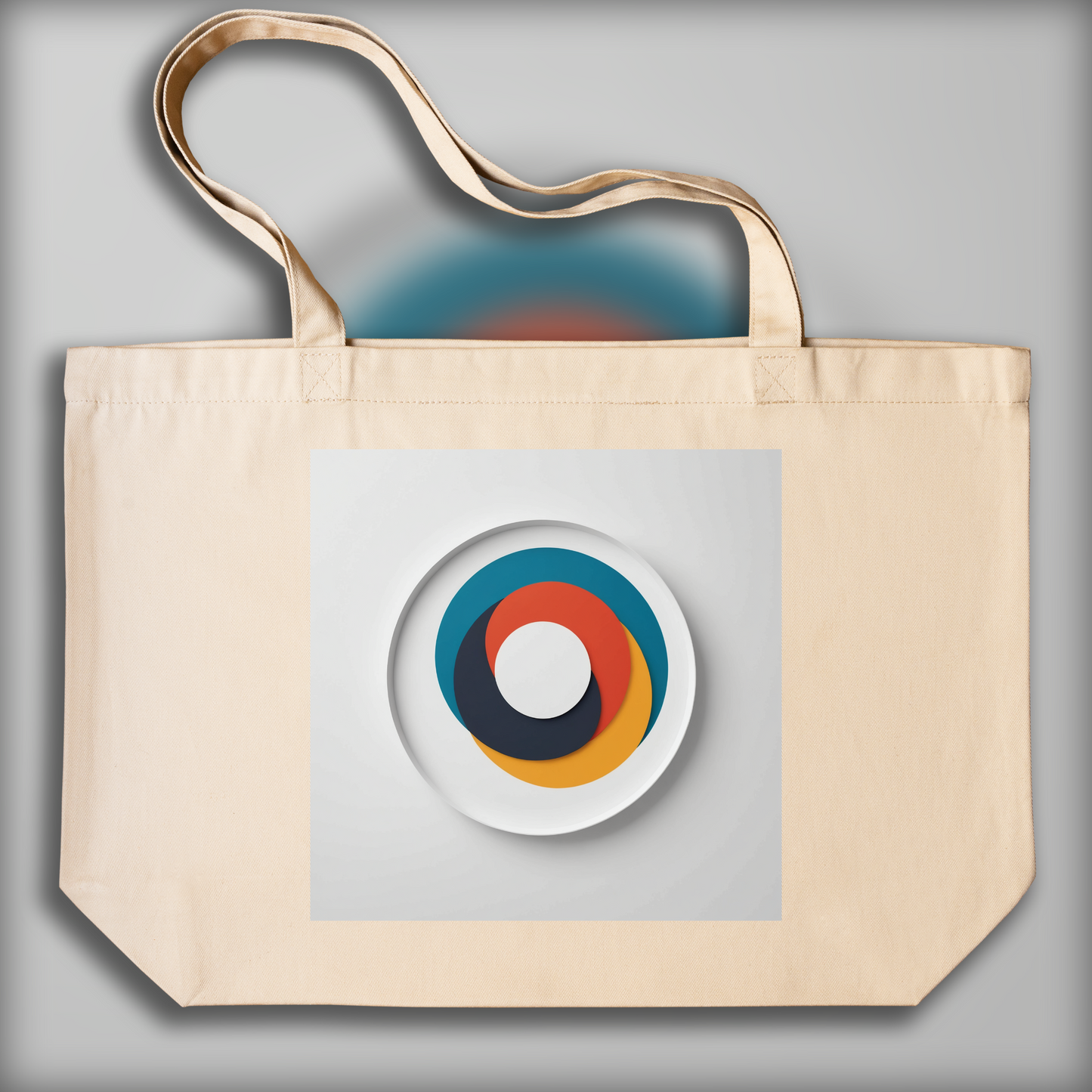 Tote bag - Minimalism art, two colored circles - 1039028759