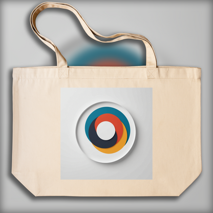 Tote bag - L'art du minimalisme, deux cercles colorés - 1039028759