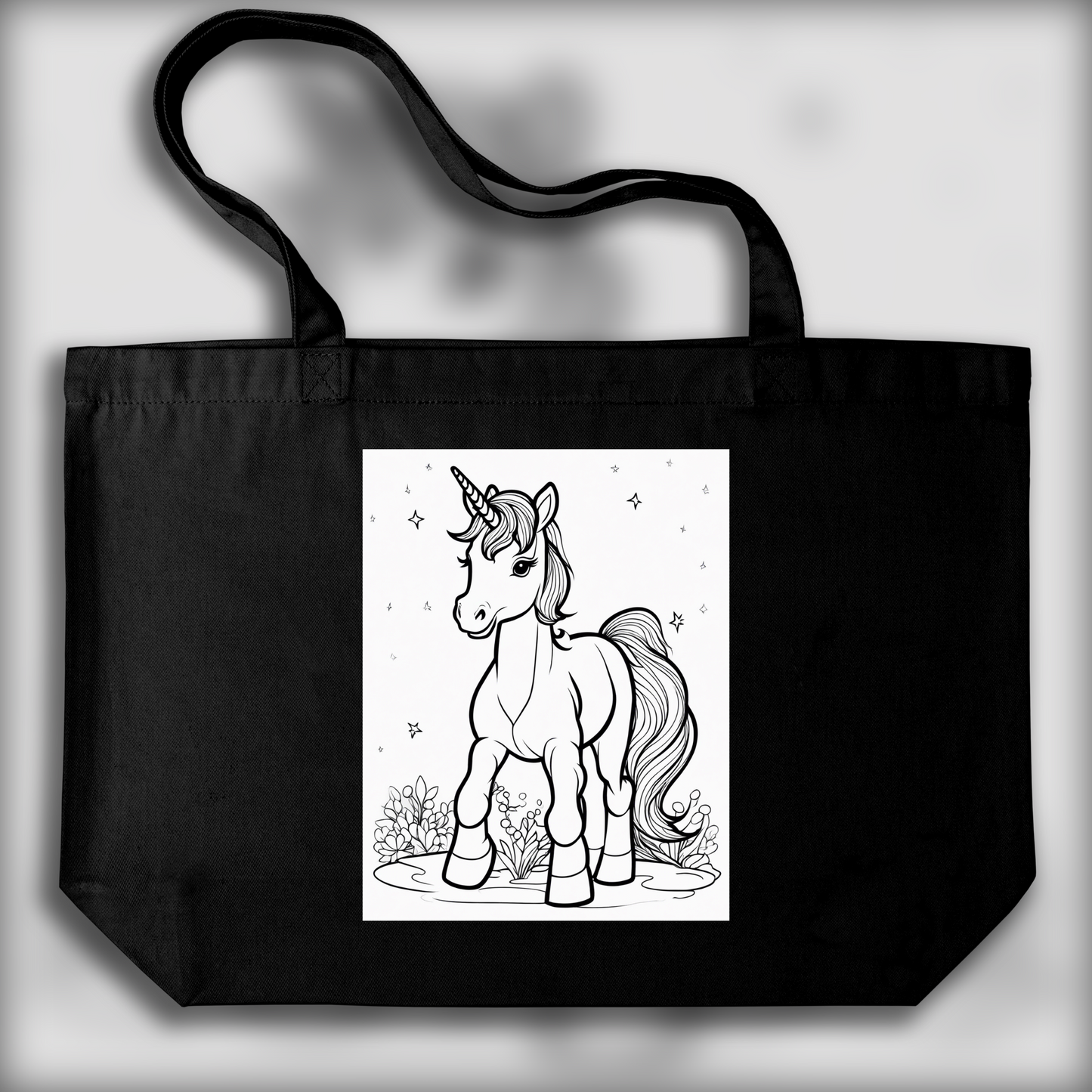 Tote bag - Drawing for coloring, Baby unicorn - 293923050