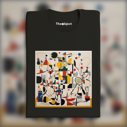 T-Shirt - Lines and geometric figures with floating shapes, playful abstract art, tennis - 2776345056