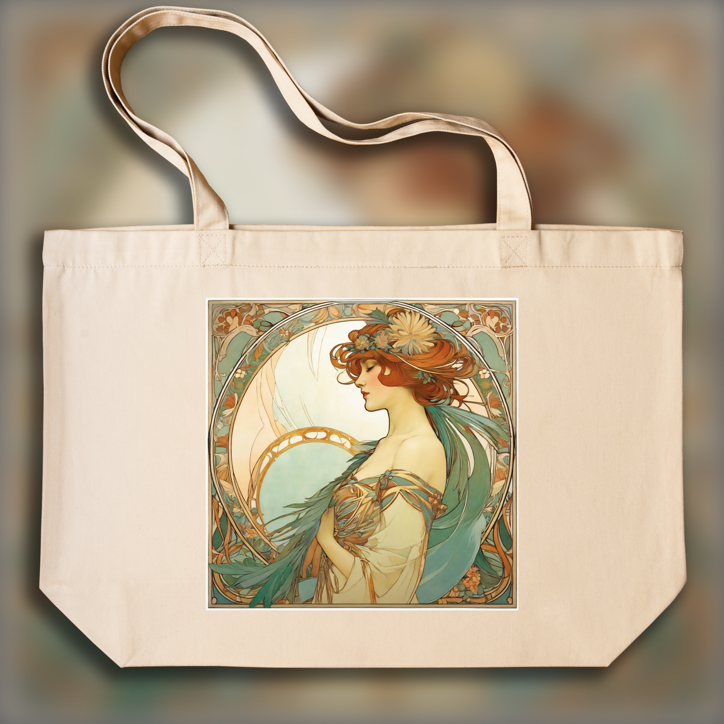 Tote bag - Enchanting fusion of ornate lines and flowing shapes, Feather - 341254564