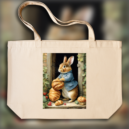 Tote bag - Charming tales, delicate British watercolors, Croissant  - 610426524