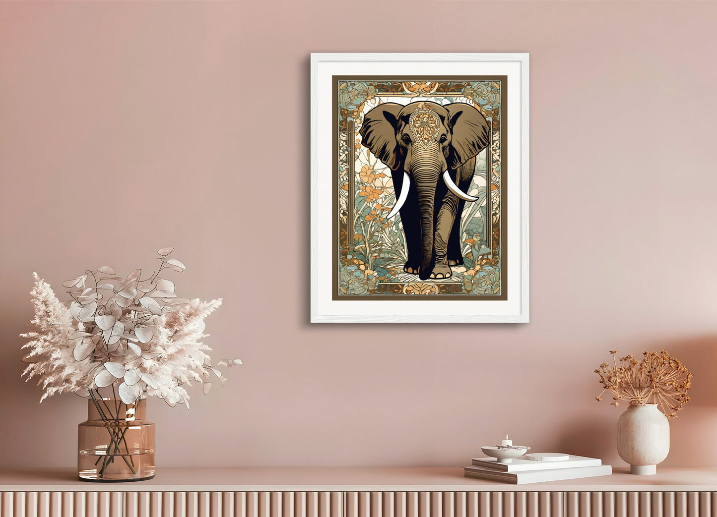 Poster with wood frame: , Elephant