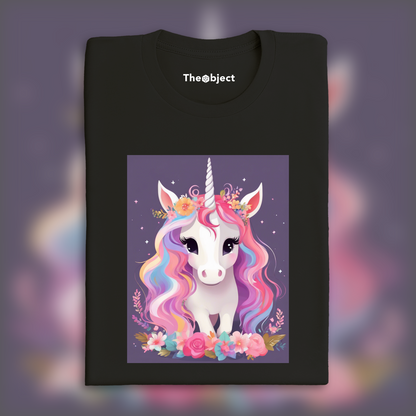 T-Shirt - Half-tone dots, A baby cute unicorn - 3513886141