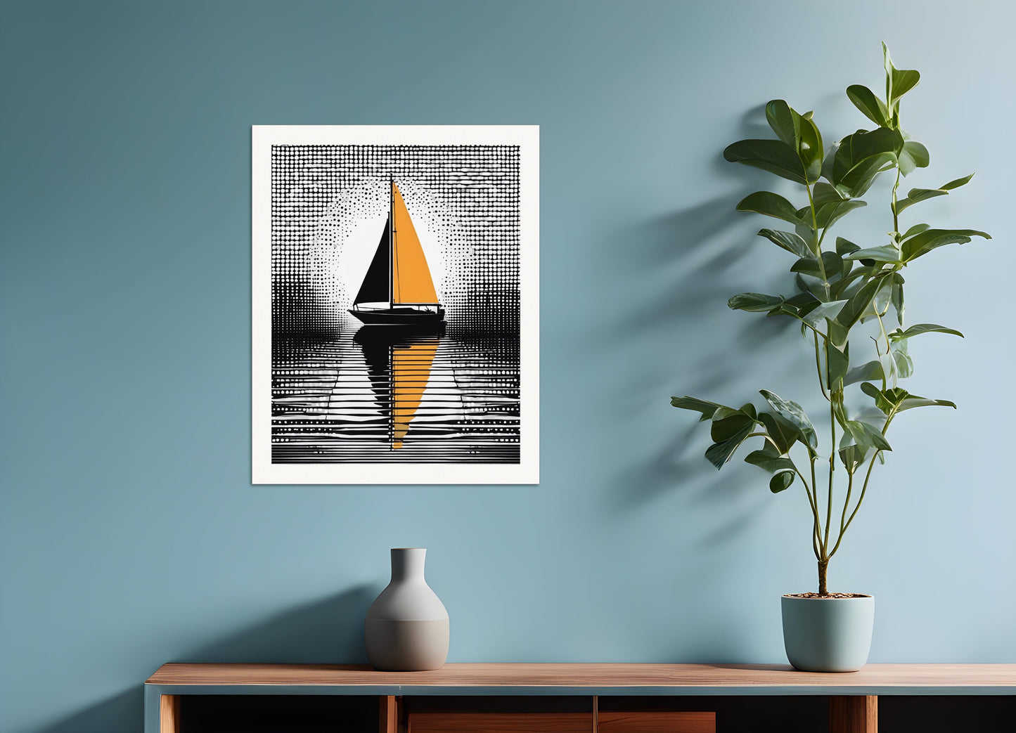 Poster: Halftone dot, Boat