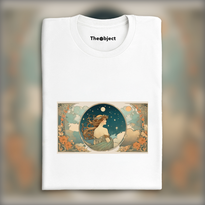 T-Shirt - Enchanting fusion of ornate lines and flowing shapes, Moon and clouds - 1710812224