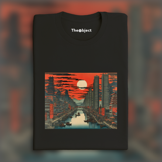 T-Shirt - Poetic ukiyo-e views, fleeting moments, cybernetic city - 1429507643