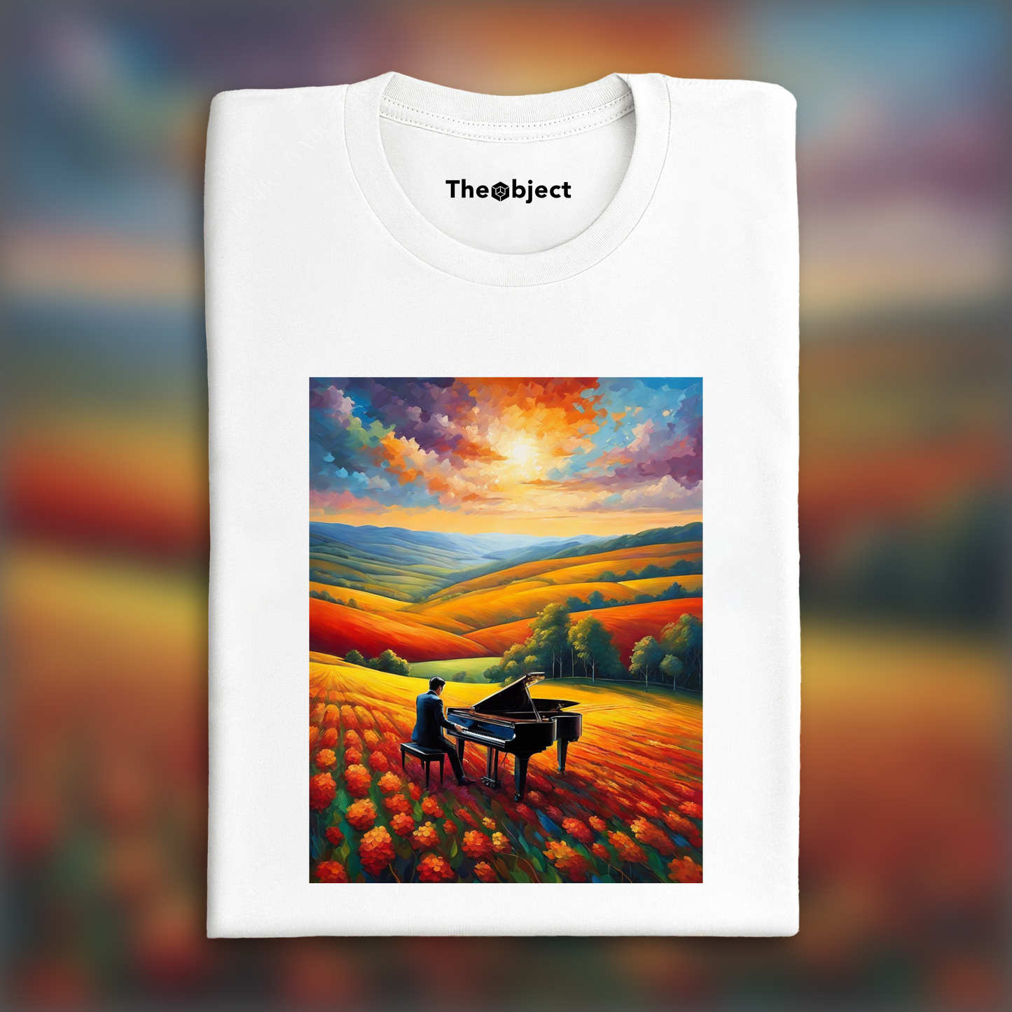 T-Shirt - Color Field Painting, Pianist  - 3455461847