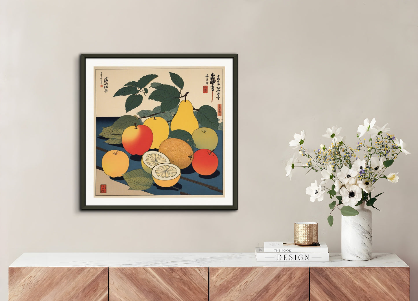 Poster with metal frame: Ukiyo-e, Fruits