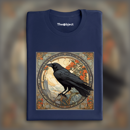 T-Shirt - Enchanting fusion of ornate lines and flowing shapes, Crow - 248461167