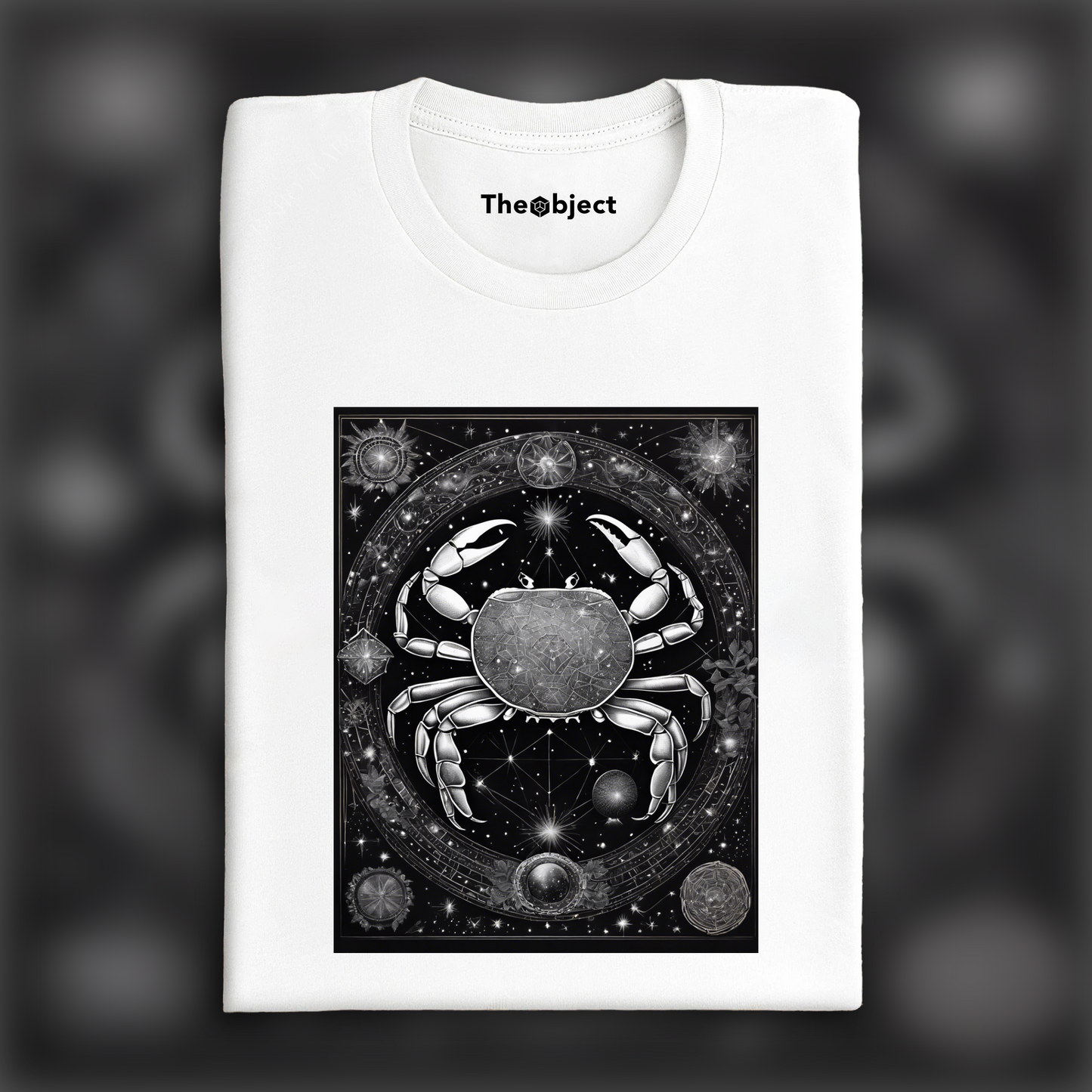 T-Shirt - Constellations beautiful drawing, black background, Astrology, a crab - 269355057