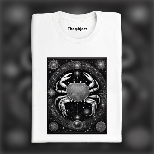 T-Shirt - Constellations beautiful drawing, black background, Astrology, a crab - 269355057