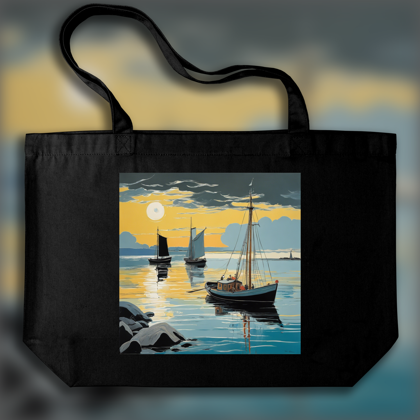 Tote bag - Atmosphère Moomins, Bateau  - 3551662475