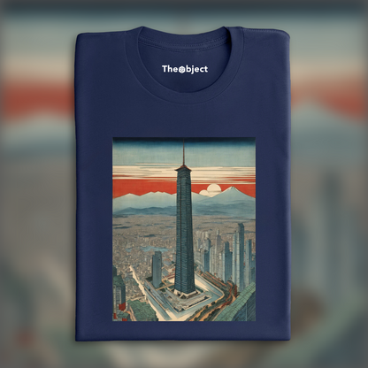 T-Shirt - Vues poétiques ukiyo-e, moments fugaces, futuristic skyscraper - 726871588