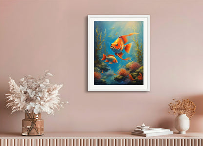 Poster with wood frame: Magical realism, Fish