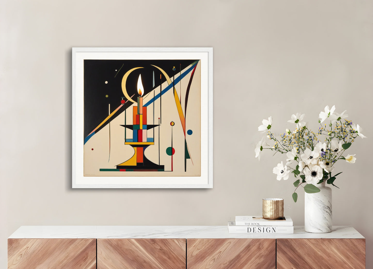 Poster with wood frame: Wassily Kandinsky, Candle