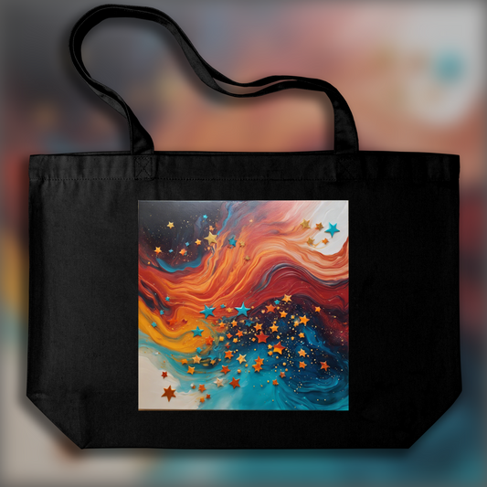 Tote bag - Fluid art, Stars - 3231642727