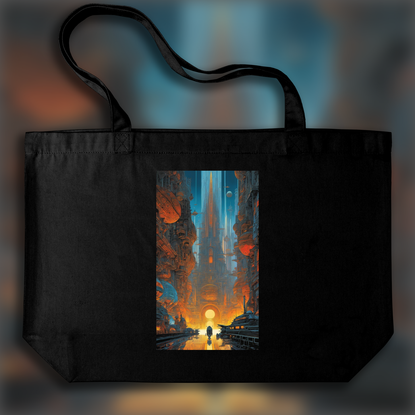 Tote bag - Screaming Metal (comic), Futuristic city - 1476222013