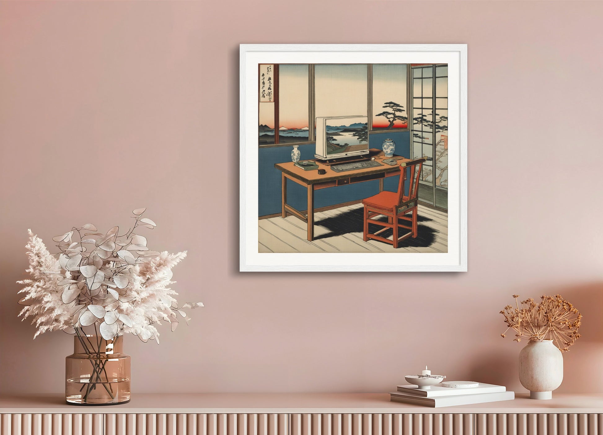 Poster with wood frame: Hiroshige, 