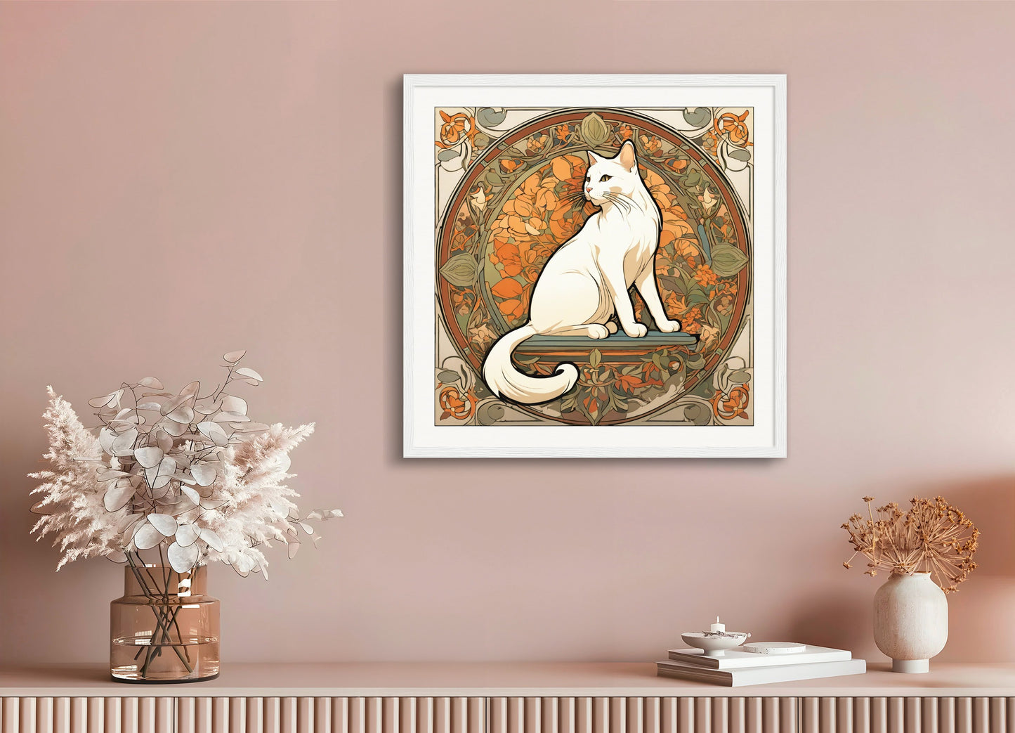 Poster with wood frame: , Cat