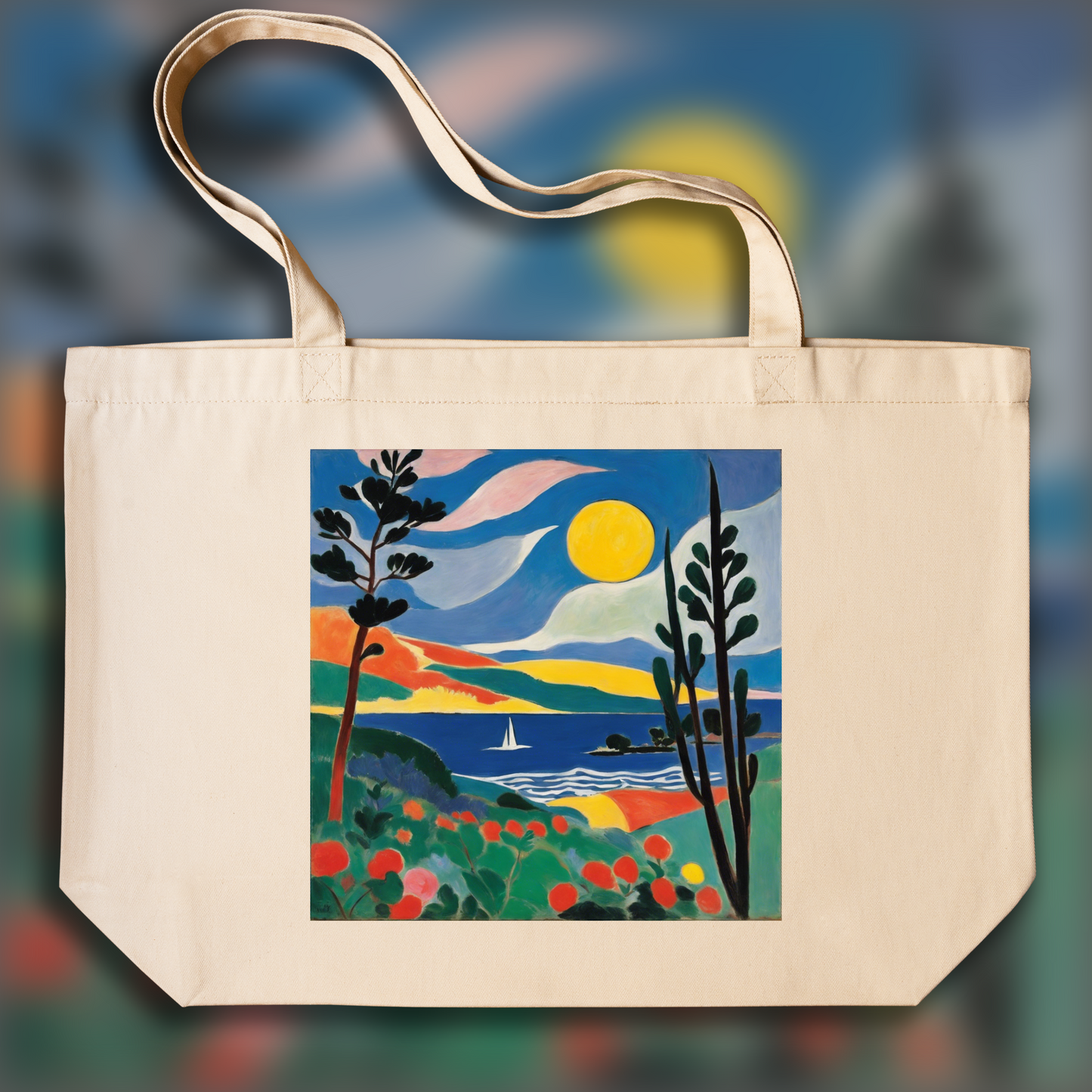 Tote bag - Expressive and abstract shapes, decorative sensitivity, Moon - 2320230592