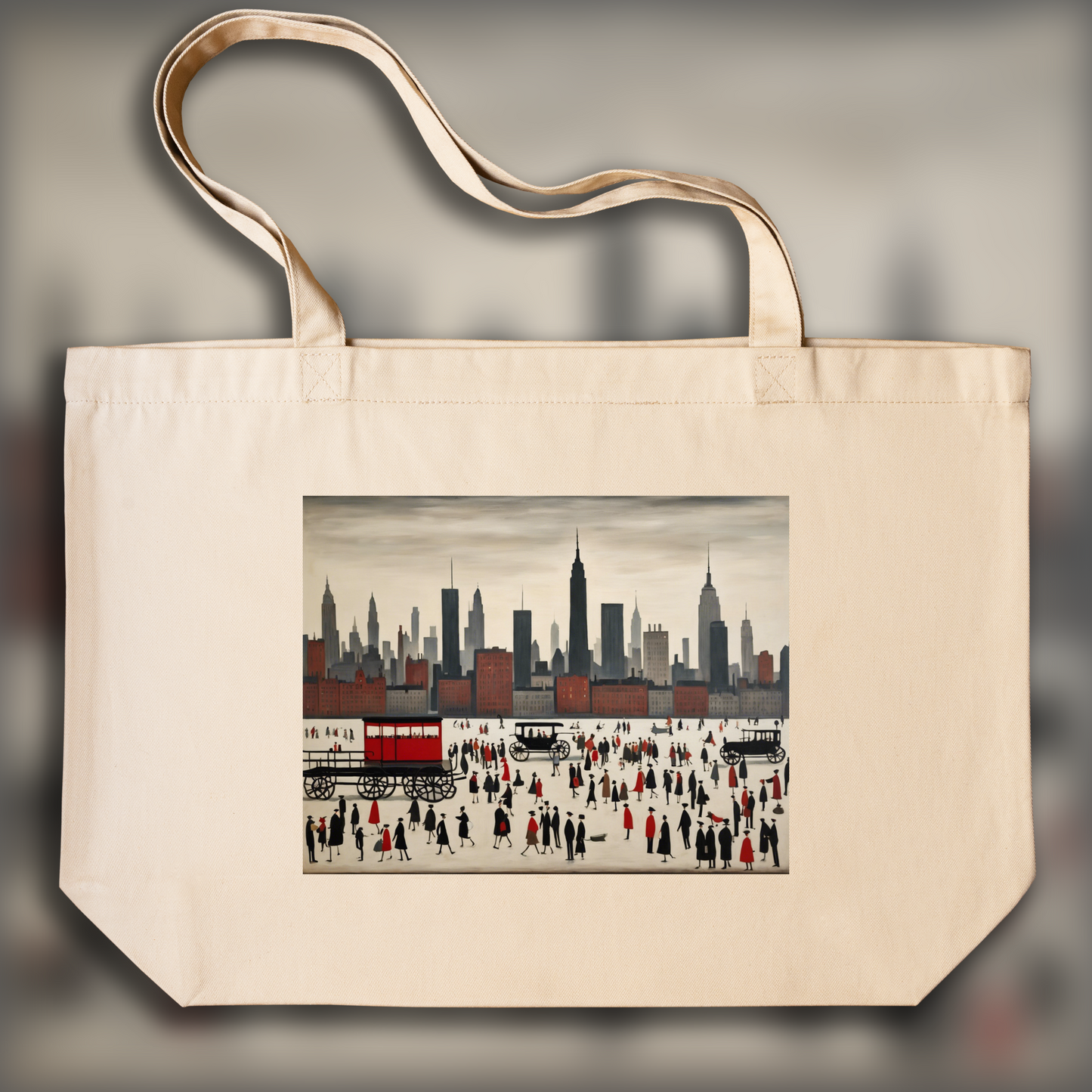 Tote bag - Vie industrielle et figures minimalistes, New York city - 474246534