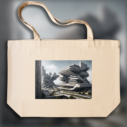 Tote bag - Brutalism, Futuristic city - 1950289918