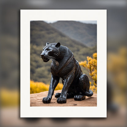 Poster - African art (sculpture), a black panther animal - 2772429159