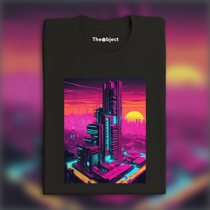 T-Shirt - Neon punk, Brutalist architecture, city - 838434875