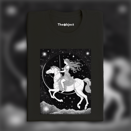 T-Shirt - Constellations beautiful drawing, black background, Astrology, archer centaur - 537764476