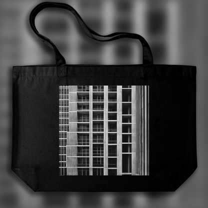 Tote bag - Abstract urban explorations, black and white, Brutalist architecture, city - 3546003890