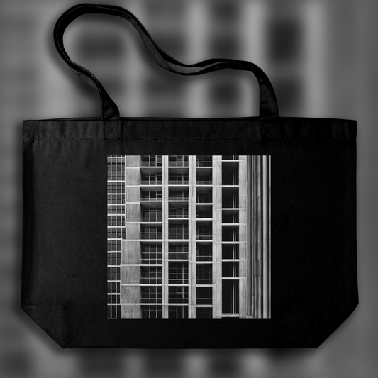 Tote bag - Explorations abstraites urbaines, noir et blanc, Brutalist architecture, city - 3546003890