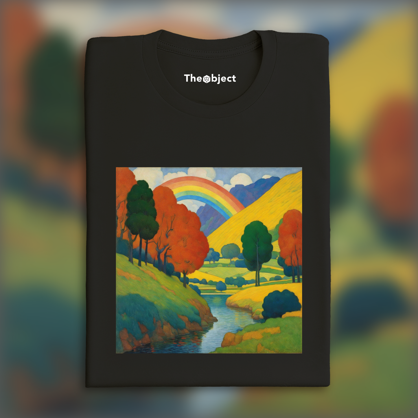 T-Shirt - Symbolisme aux couleurs vives et aux formes simplifiées, Arc-en-ciel - 3849892381