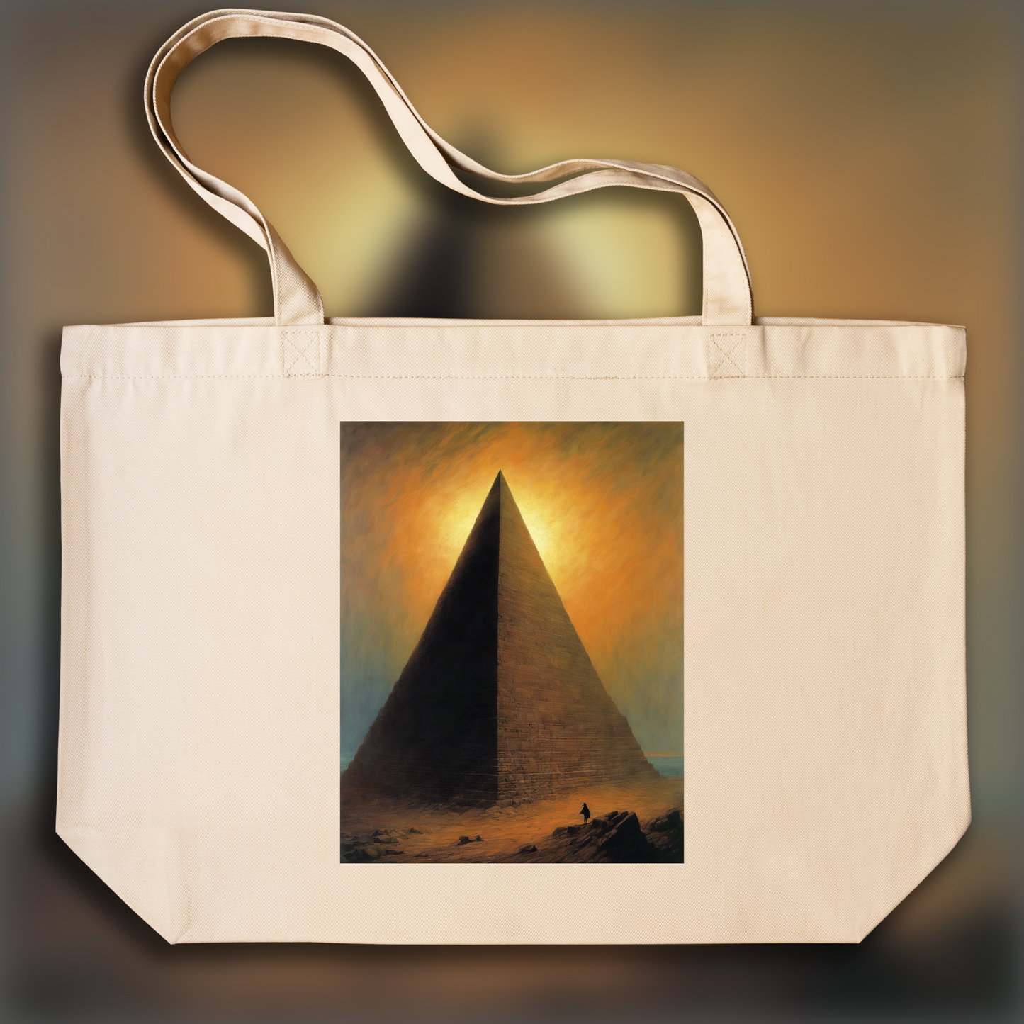 Tote bag - Bande déssinée atmosphérique, sombre et mystique, Pyramide - 132437236