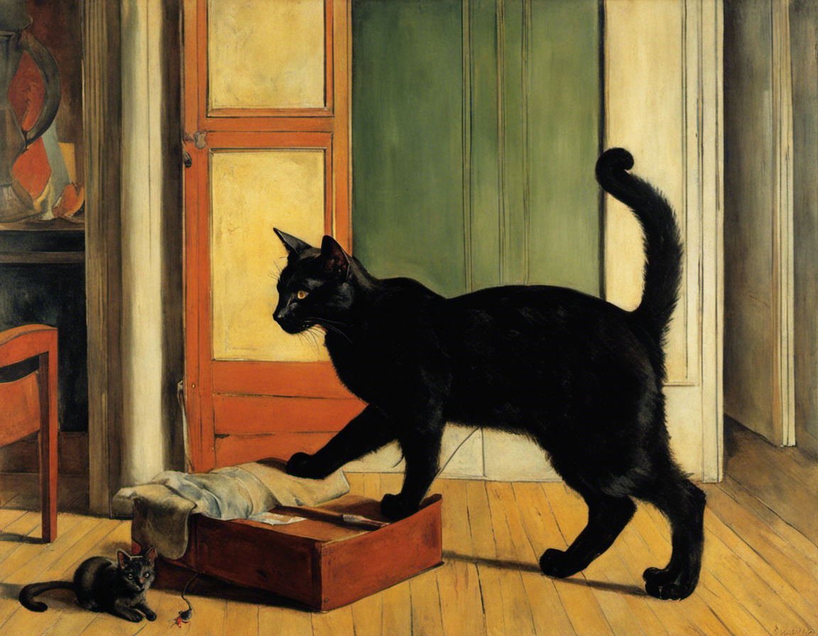 Affiche - Peinture figurative française du XXème siècle, a black cat - 1622922722