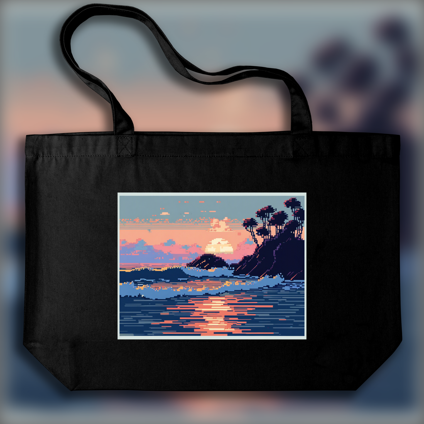 Tote bag - Pixel art, Ocean - 829221277