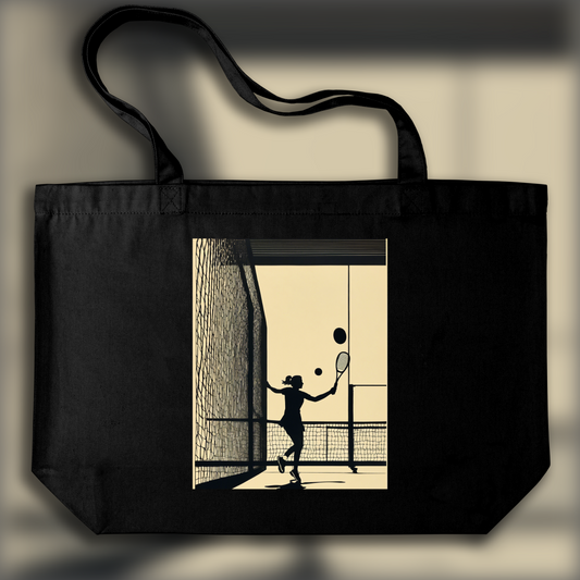 Tote bag - Clean American, modern and nervous illustration, tennis - 692940092