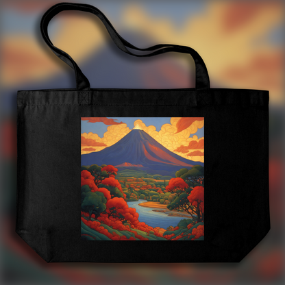 Tote bag - Mystical symbolist compositions in bright colors, Volcano - 2990770874