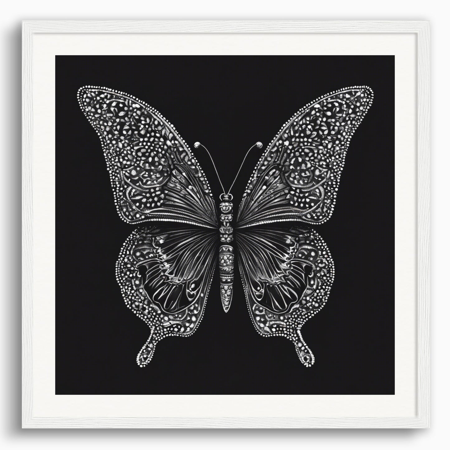 Poster: Highly contrasted stippling art, Butterfly