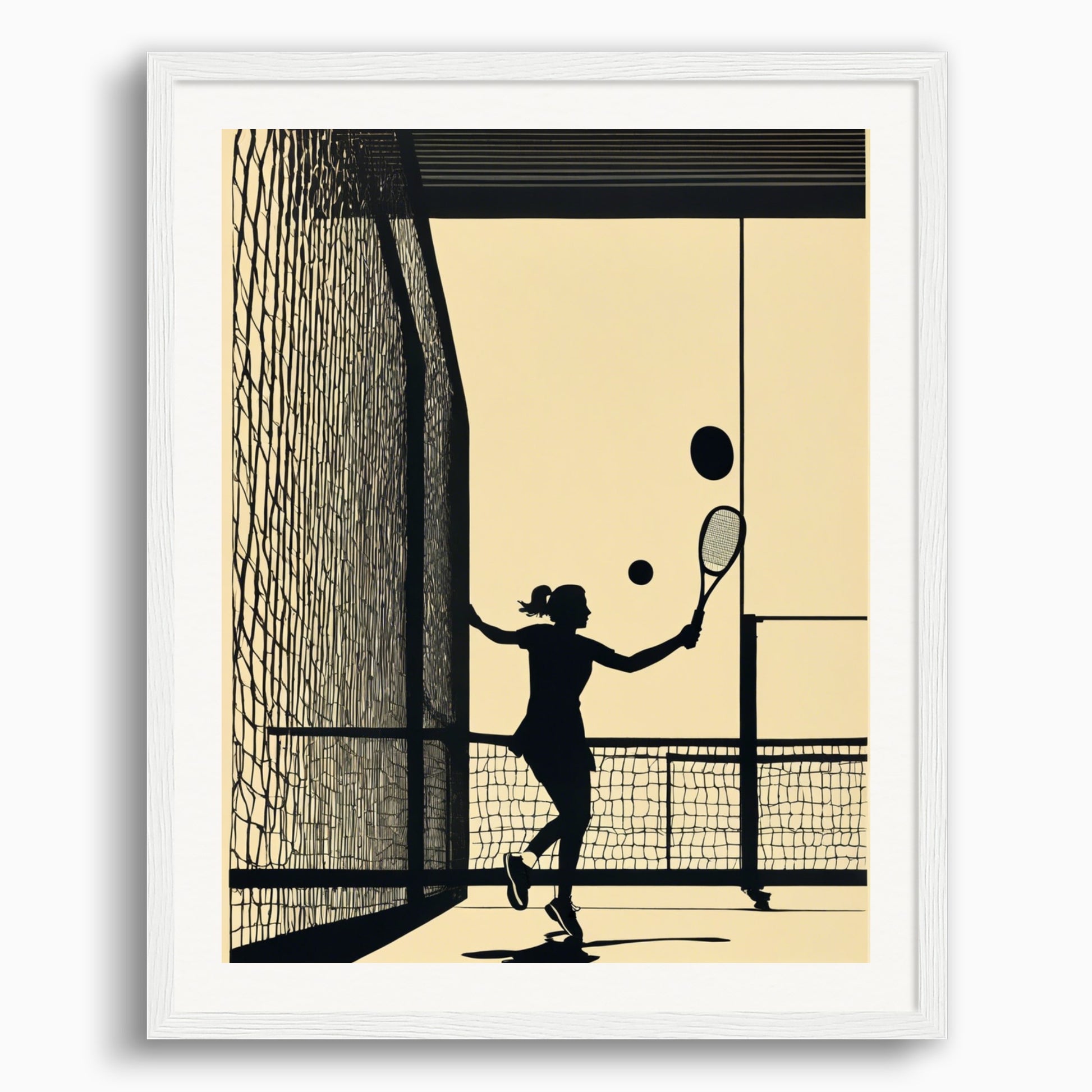 Poster: Illustration épurée américaine, moderne et nerveuse, tennis