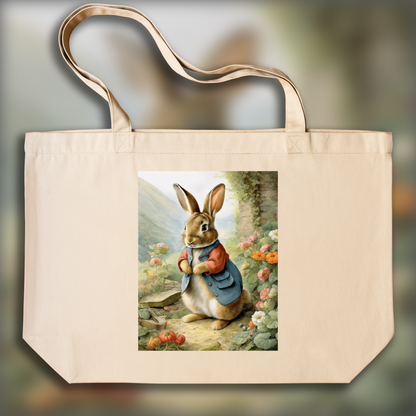 Tote bag - Charming tales, delicate British watercolors, Rabbit - 2554048842