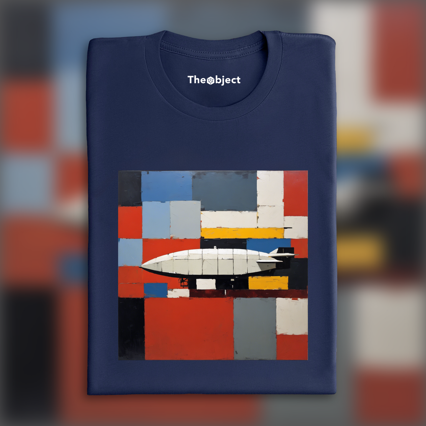 T-Shirt - Figurative abstraction, thick and textured geometric shapes, Zeppelin - 1724975525