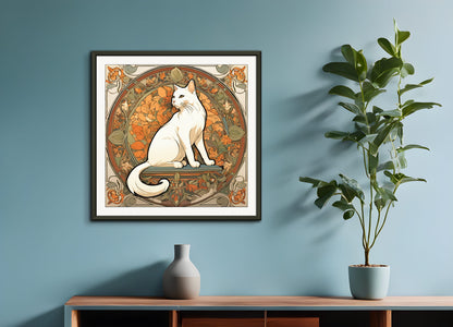 Poster with metal frame: , Cat