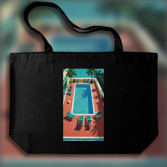 Tote bag - david hockney, pool in a hotel in miami - 1386923728