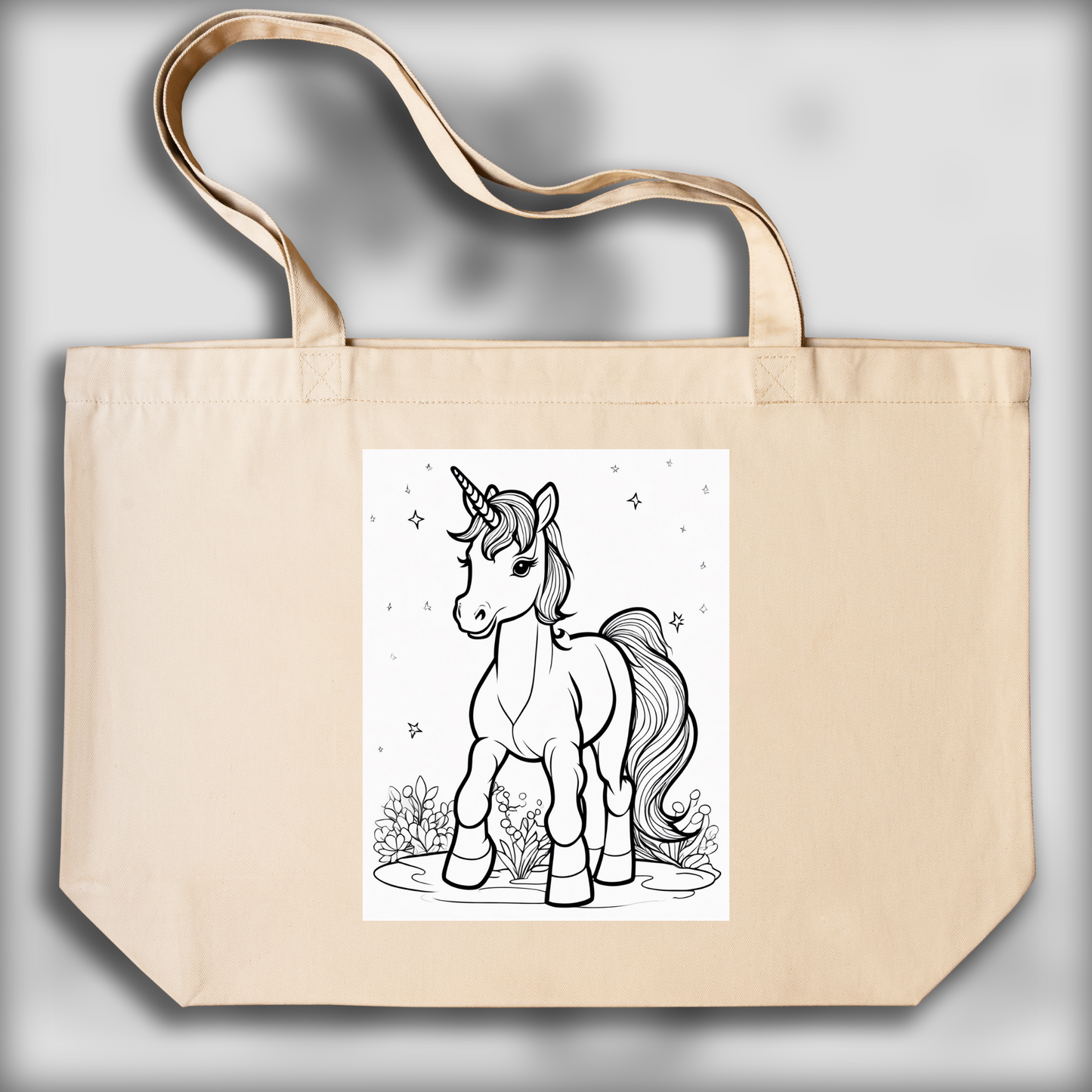 Tote bag - Drawing for coloring, Baby unicorn - 293923050