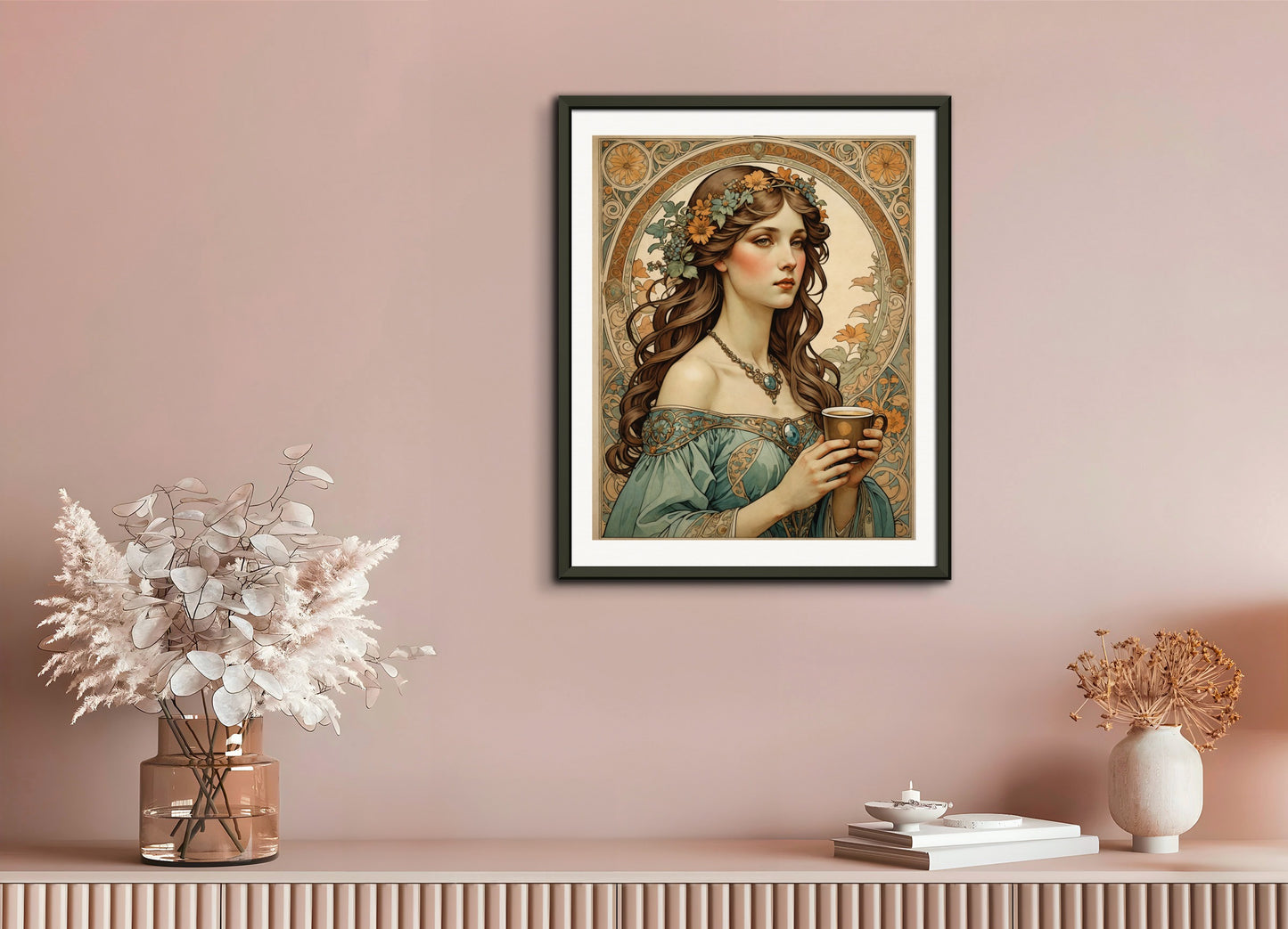 Poster with metal frame: Mucha, Coffee