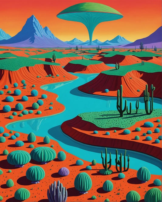 Image - Œuvre solaire américaine mêlant pop art et hyperréalisme, Paysage exoplanète - 2545043940